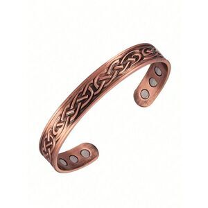 Magnetic Copper Bracelet Etched Cuff Arthritis Therapy Energy Hypoallergenic New